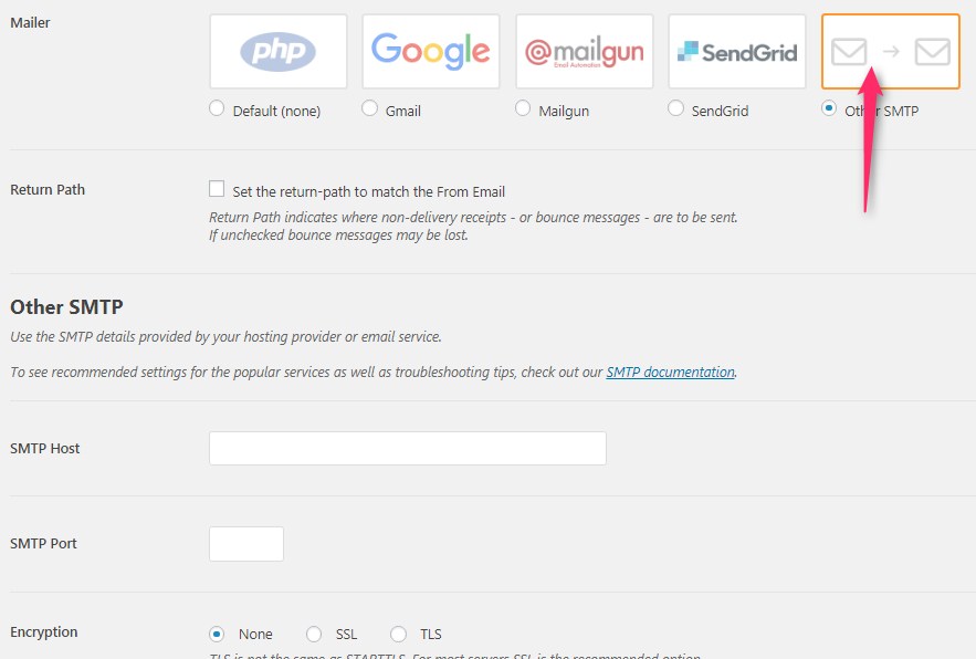 how to integrate Email gateway in Wordpress  4